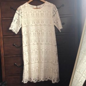 BCBG white shift dress